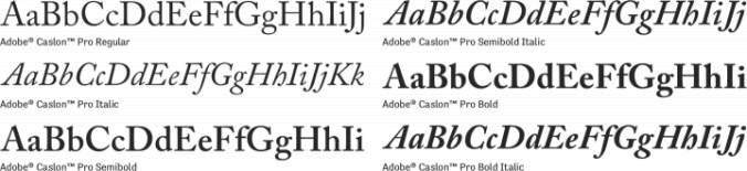 Adobe Caslon Pro Font Preview