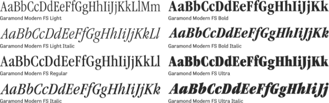 Garamond Modern FS Font Preview