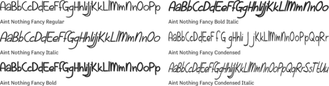 Aint Nothing Fancy Font Preview