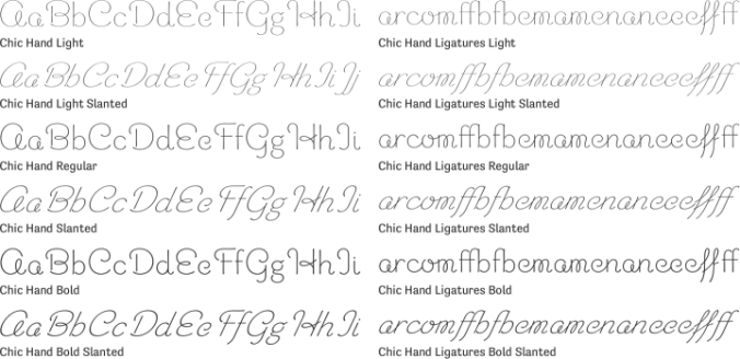 Chic Hand Font Preview