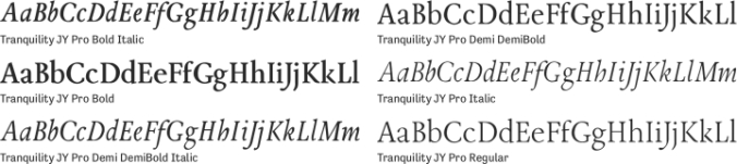 Tranquility JY Pro Font Preview
