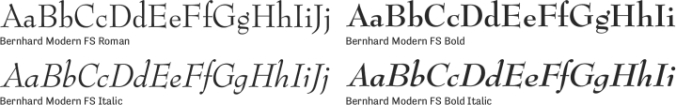 Bernhard Modern FS Font Preview
