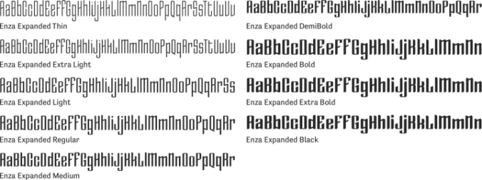 Enza Expanded Font Preview