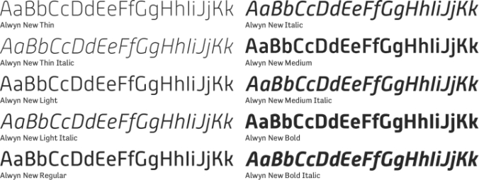 Alwyn New Font Preview