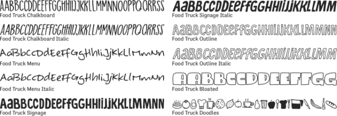 Food Truck Font Preview