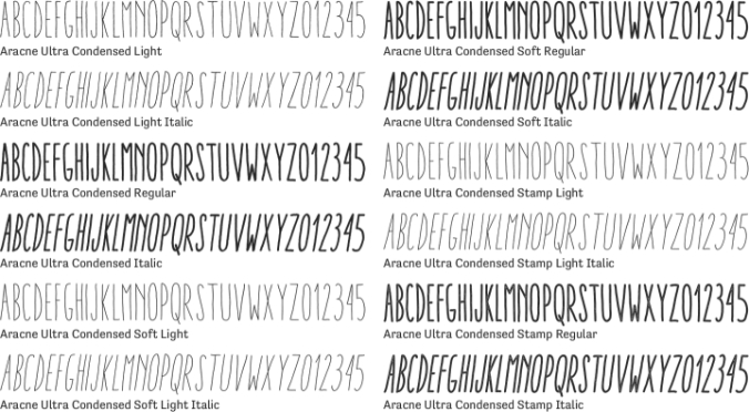 Aracne Ultra Condensed Font Preview
