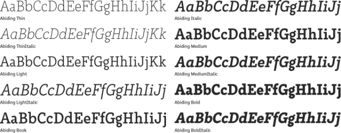 Abiding Font Preview