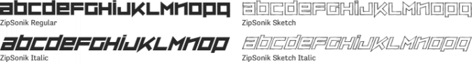 ZipSonik Font Preview