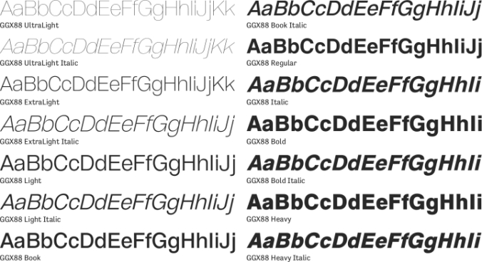 GGX88 Font Preview