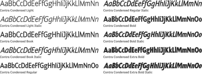 Contra Condensed Font Preview