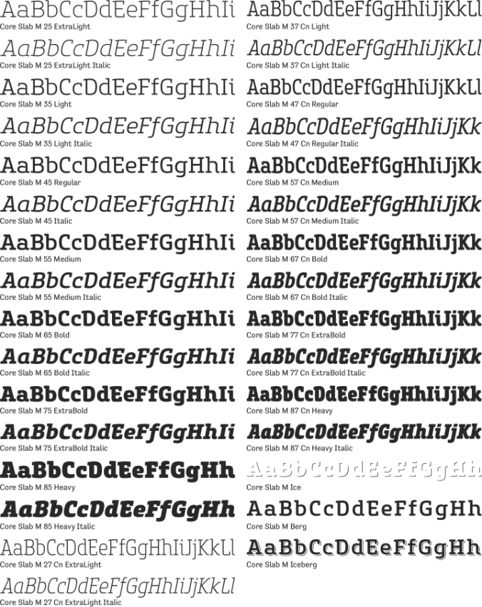 Core Slab M Font Preview