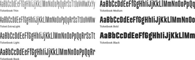 Ticketbook Font Preview