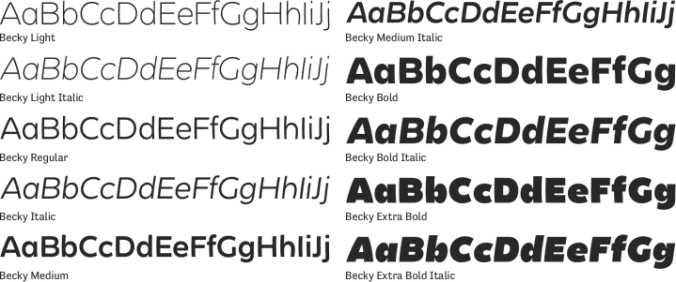 Becky Font Preview
