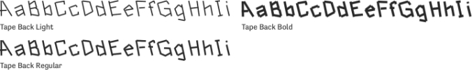 Tape Back Font Preview
