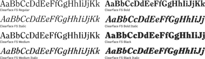 Clearface FS Font Preview