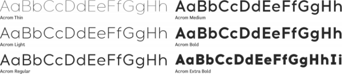 Acrom Font Preview