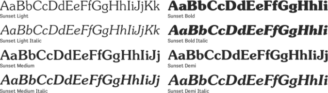 Sunset Font Preview