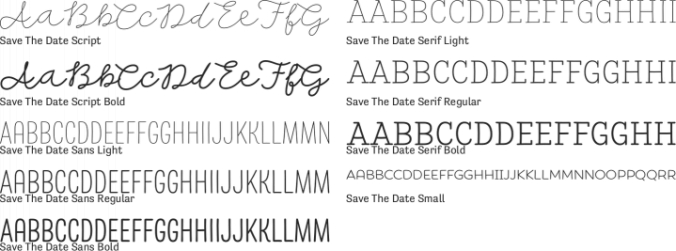 Save the Date Font Preview