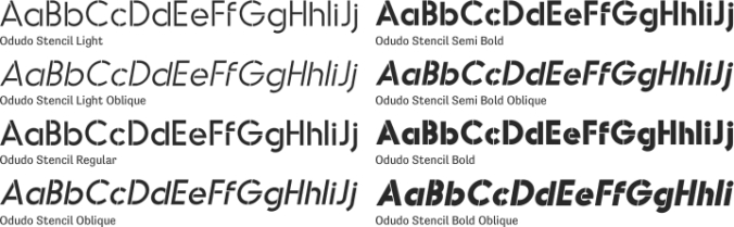 Odudo Stencil Font Preview