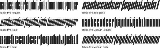 Taboo Pro Font Preview
