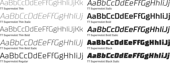 TT Supermolot Font Preview
