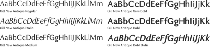 Gill New Antique Font Preview
