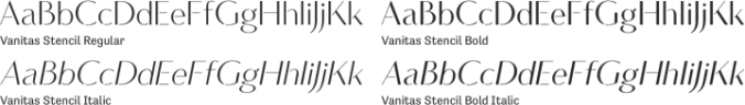 Vanitas Stencil Font Preview