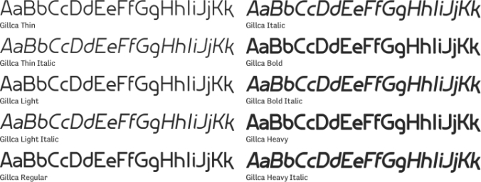 Gillca Font Preview