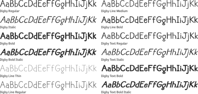 Digby Font Preview