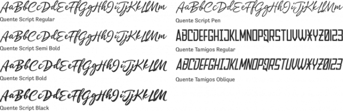 Quente Script Font Preview