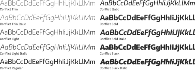 Conflict Font Preview