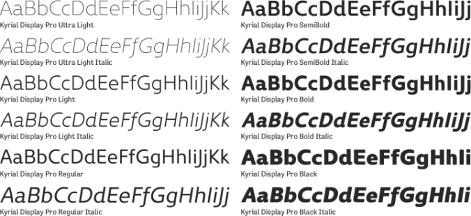 Kyrial Display Pro Font Preview