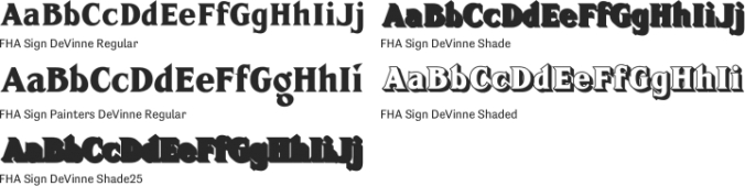 FHA Sign DeVinne Font Preview