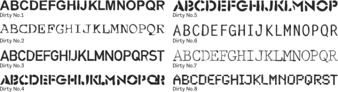 Dirty Font Preview