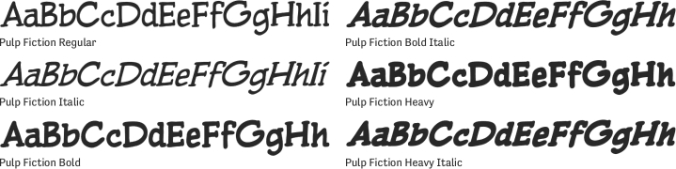 Pulp Fiction Font Preview