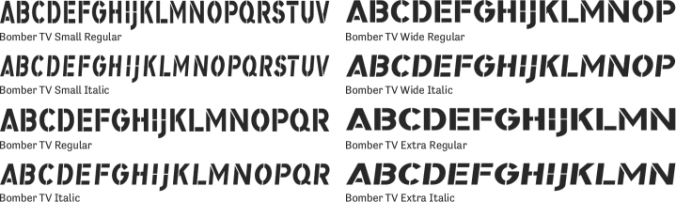 Bomber TV Font Preview