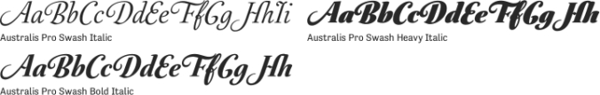 Australis Pro Swash Font Preview