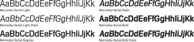 Mercedes Serial Font Preview