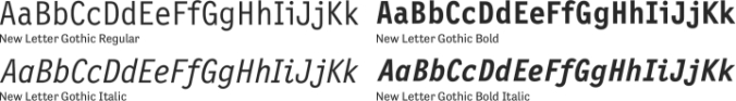 New Letter Gothic Font Preview