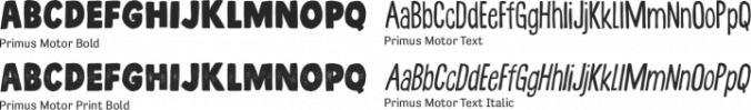 Primus Motor Font Preview
