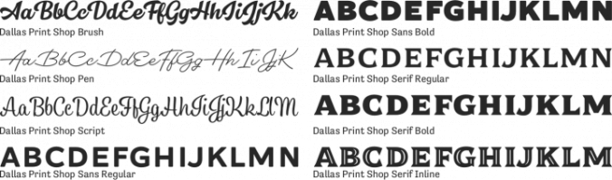 Dallas Print Shop Font Preview