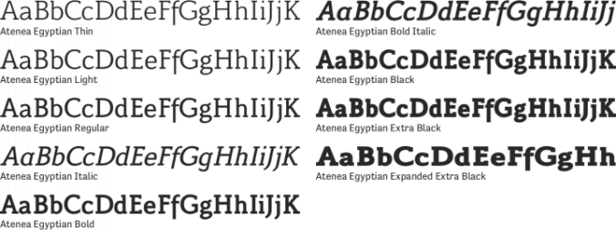 Atenea Egyptian Font Preview