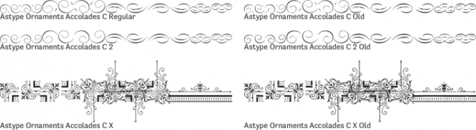 Astype Ornaments Accolades C Font Preview
