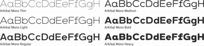 Arkibal Mono Font Preview