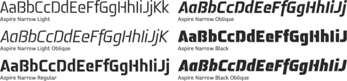 Aspire Narrow Font Preview