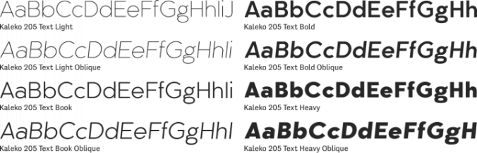 Kaleko 205 Text Font Preview