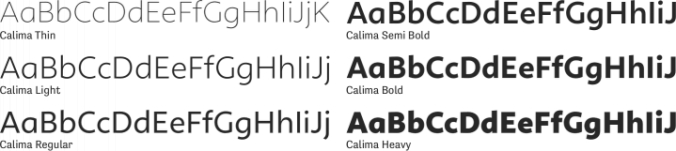 Calima Font Preview