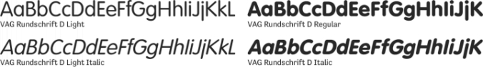 VAG Rundschrift Font Preview
