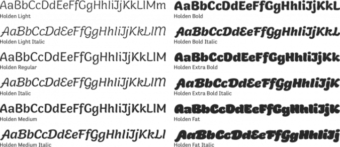 Holden Font Preview
