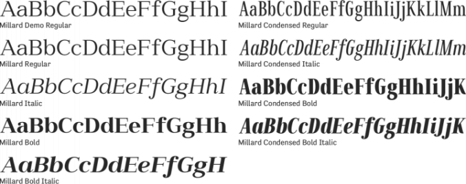 Millard Font Preview